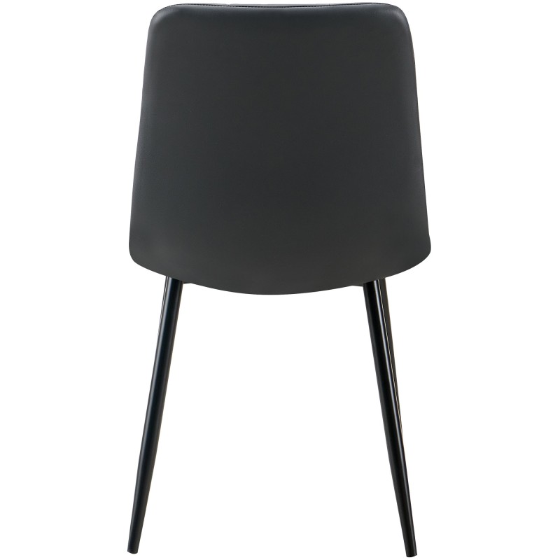 Juego de 4 sillas de comedor Antibes en piel sintética negra