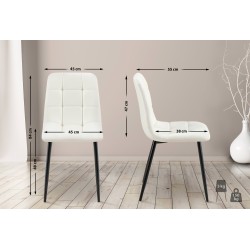 Juego de 4 sillas de comedor Antibes en piel sintética blanca