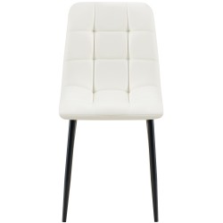 Juego de 4 sillas de comedor Antibes en piel sintética blanca