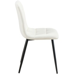 Juego de 4 sillas de comedor Antibes en piel sintética blanca