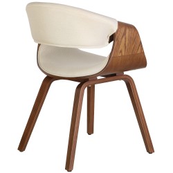 Juego de 2 sillas de comedor Foley de tela de roble/crema