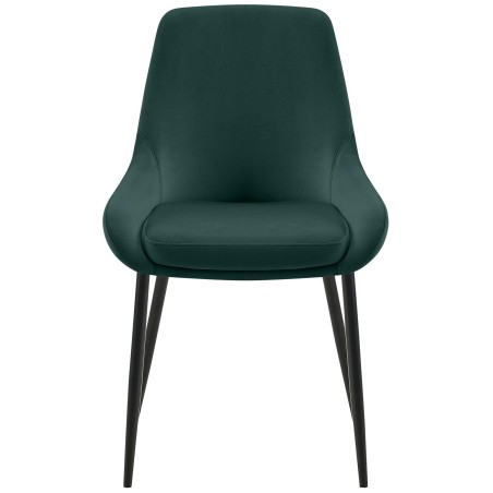 Juego de 2 sillas de comedor Elmira en terciopelo negro y verde