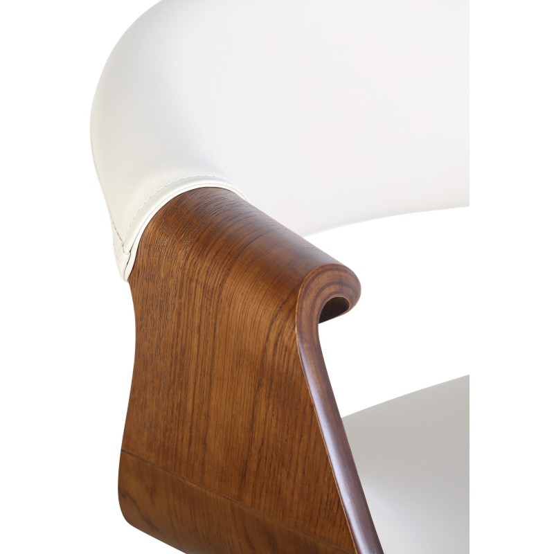 Juego de 2 sillas de comedor Foley, piel sintética, roble/crema