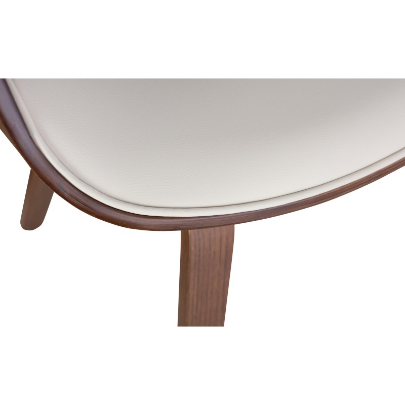 Juego de 2 sillas de comedor Foley, piel sintética, roble/crema