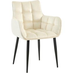 Silla Tirana de terciopelo crema
