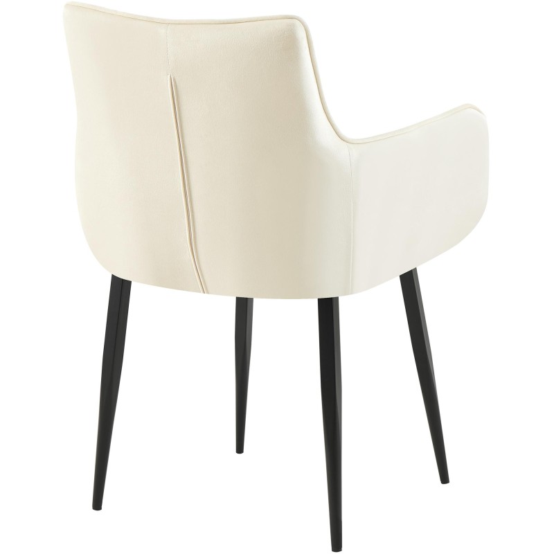 Silla Tirana de terciopelo crema