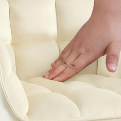 Silla Tirana de terciopelo crema