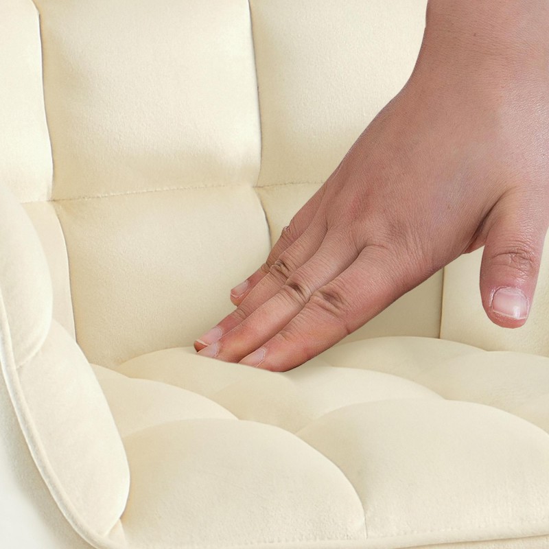 Silla Tirana de terciopelo crema