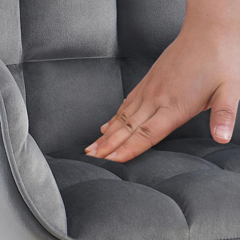 Silla Tirana en terciopelo gris oscuro