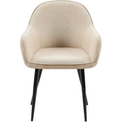 Juego de 2 sillas de comedor Boise en tela color topo