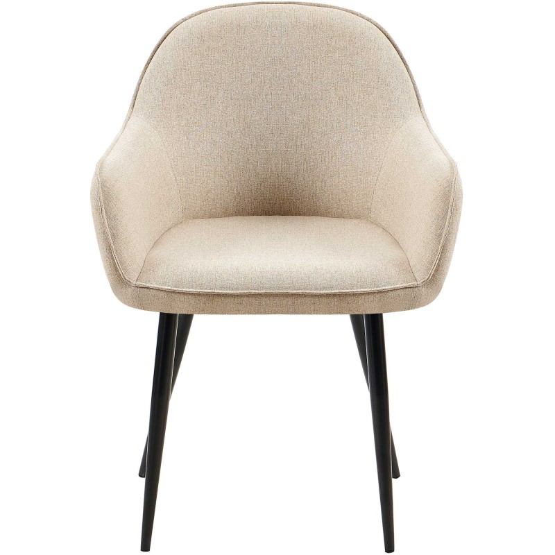 Juego de 2 sillas de comedor Boise en tela color topo