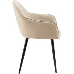 Juego de 2 sillas de comedor Boise en tela color topo