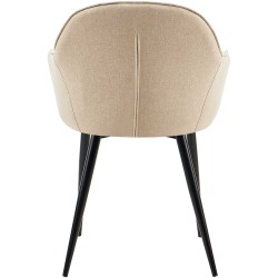 Juego de 2 sillas de comedor Boise en tela color topo