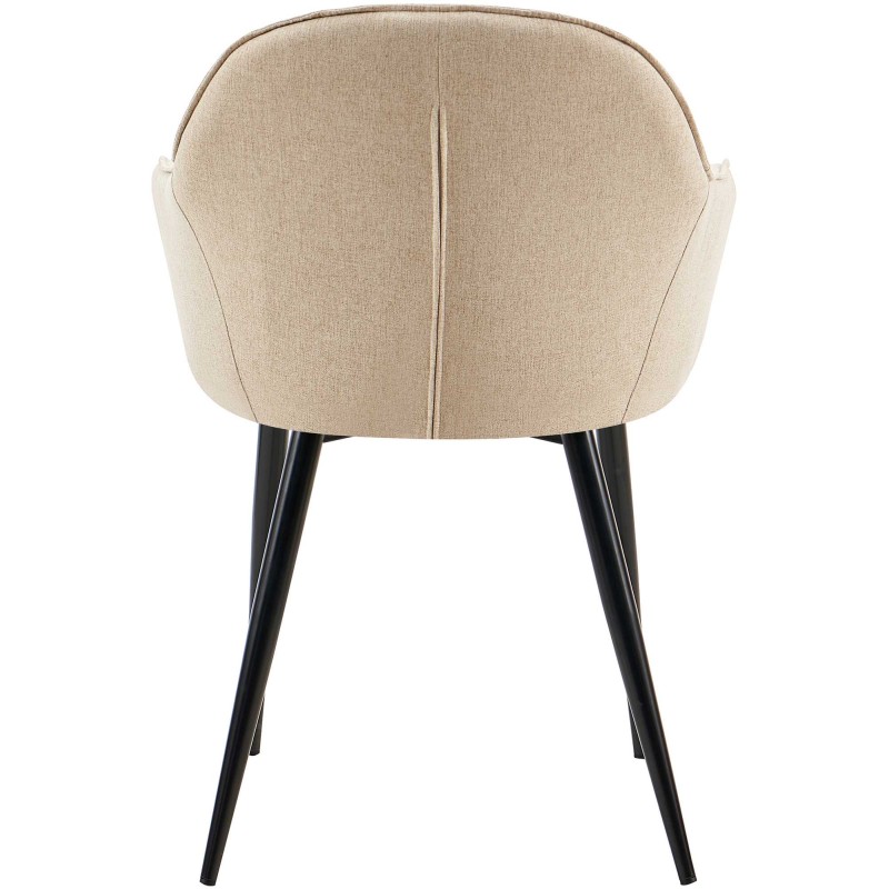 Juego de 2 sillas de comedor Boise en tela color topo