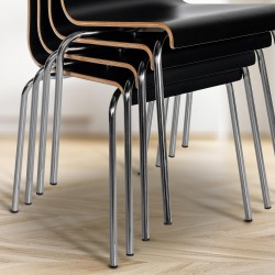 Silla de comedor negra Gahanna