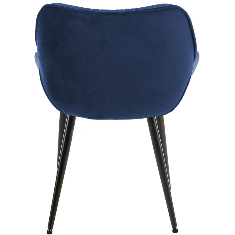 Juego de 2 sillas de terciopelo Tanna azul oscuro