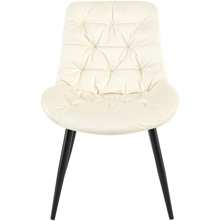 Silla de comedor Rossford de terciopelo color crema