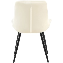 Silla de comedor Rossford de terciopelo color crema