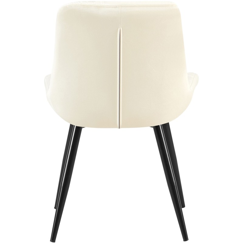 Silla de comedor Rossford de terciopelo color crema