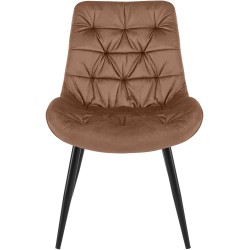 Silla de comedor Rossford de terciopelo marrón