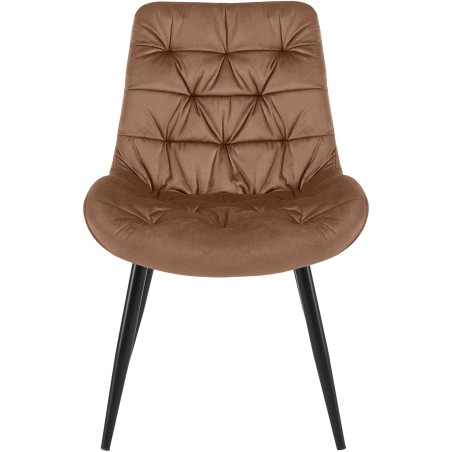 Silla de comedor Rossford de terciopelo marrón