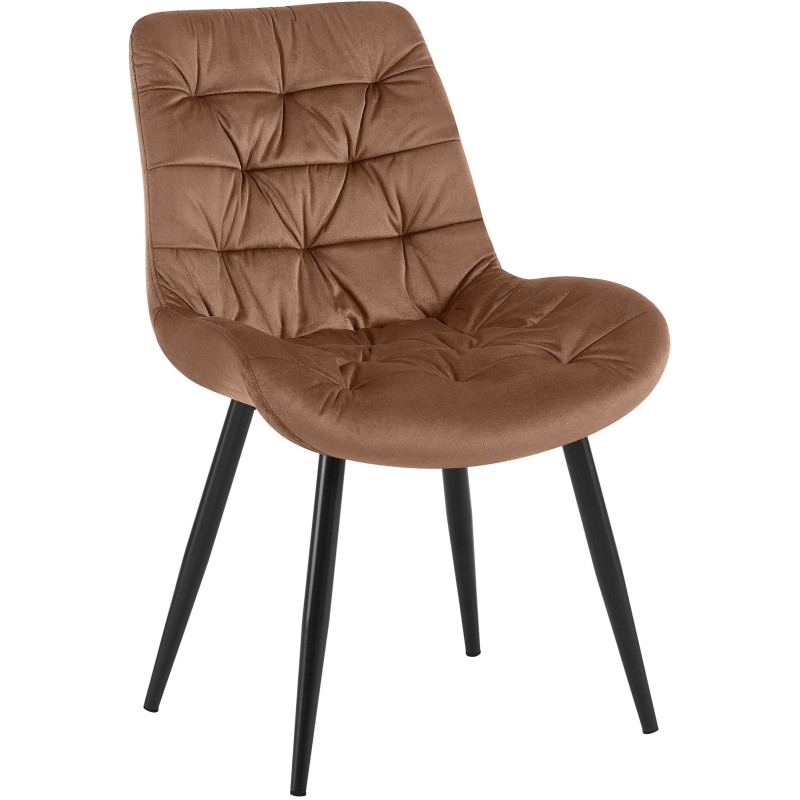 Silla de comedor Rossford de terciopelo marrón