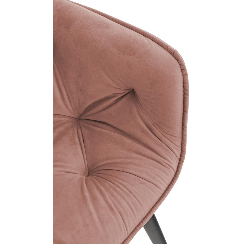 Conjunto de 2 sillas Tanna en terciopelo rosa