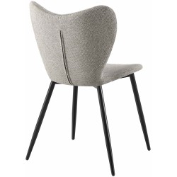 Silla de comedor Maika en tela gris
