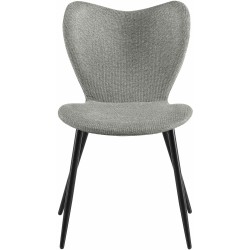 Silla de comedor Maika en tela gris