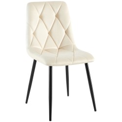 Silla de comedor Clairton de terciopelo crema