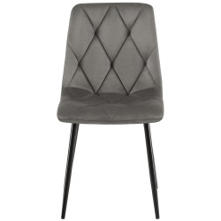 Silla de comedor Clairton en terciopelo antracita