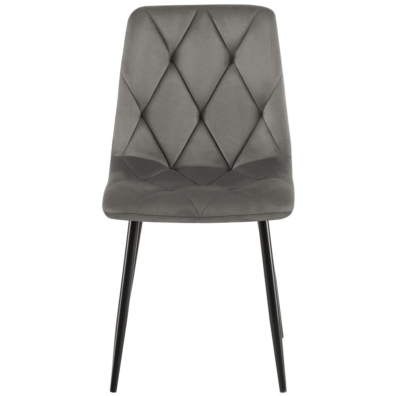 Silla de comedor Clairton en terciopelo antracita