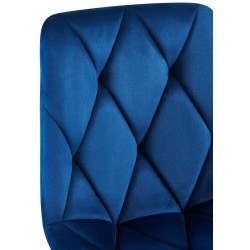 Silla de comedor Clairton en terciopelo azul oscuro