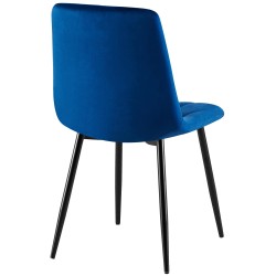 Silla de comedor Clairton en terciopelo azul oscuro