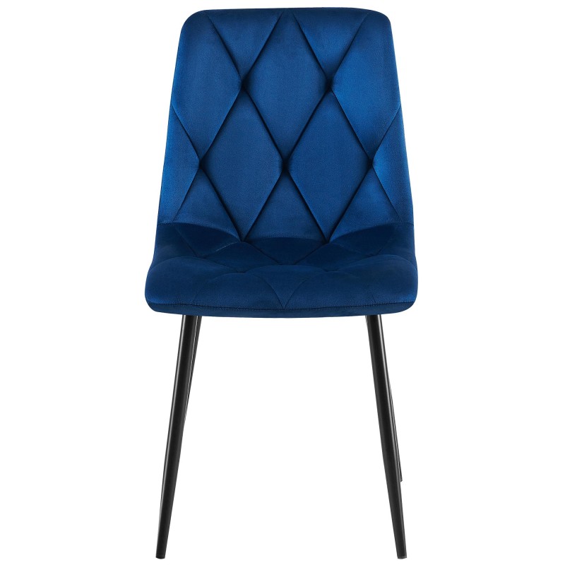 Silla de comedor Clairton en terciopelo azul oscuro
