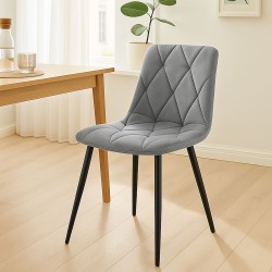 Silla de comedor Clairton en terciopelo gris oscuro