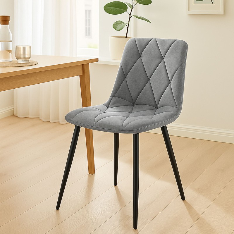 Silla de comedor Clairton en terciopelo gris oscuro