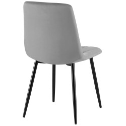 Silla de comedor Clairton en terciopelo gris oscuro