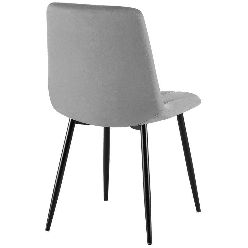 Silla de comedor Clairton en terciopelo gris oscuro