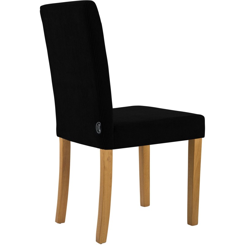 Silla de comedor Ina Cord, color negro claro antiguo