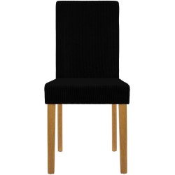 Silla de comedor Ina Cord, color negro claro antiguo