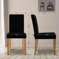 Silla de comedor Ina Cord, color negro claro antiguo