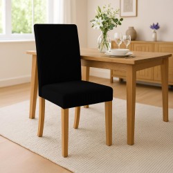 Silla de comedor Ina Cord, color negro claro antiguo