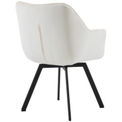 Silla de comedor Jordi de terciopelo crema