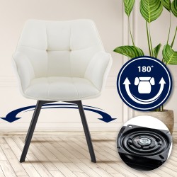 Silla de comedor Jordi de terciopelo crema