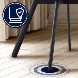 Silla de comedor Jordi en terciopelo gris oscuro