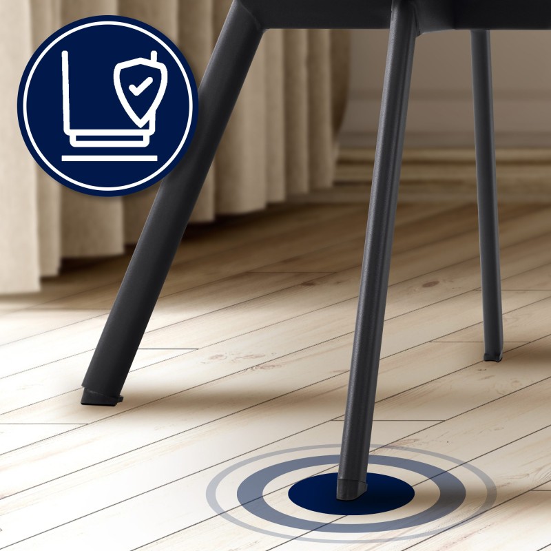 Silla de comedor Jordi en terciopelo gris oscuro
