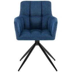 Silla de comedor Jonah en tela azul oscuro
