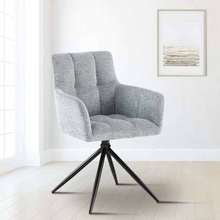 Silla de comedor Jonah en tela gris claro