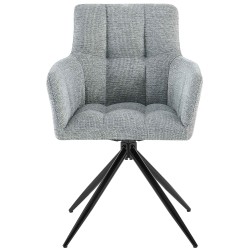 Silla de comedor Jonah en tela gris claro